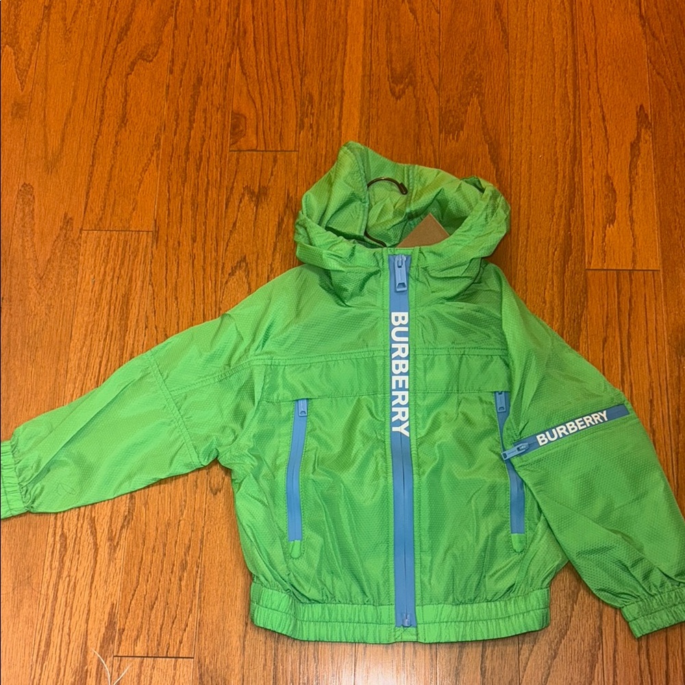 Burberry Green Jacket with Blue Accents